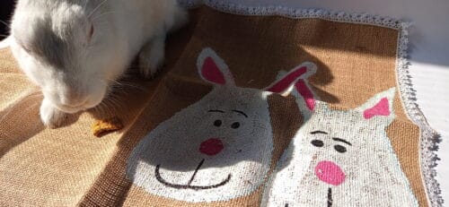 Love Bunnies Hand painted Jute Mat - Image 6