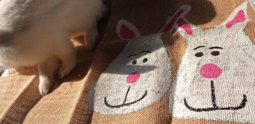 Love Bunnies Hand painted Jute Mat - Image 5