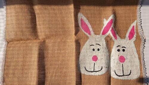 Love Bunnies Hand painted Jute Mat - Image 2
