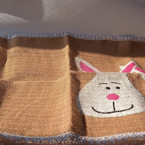 Love Bunnies Hand painted Jute Mat