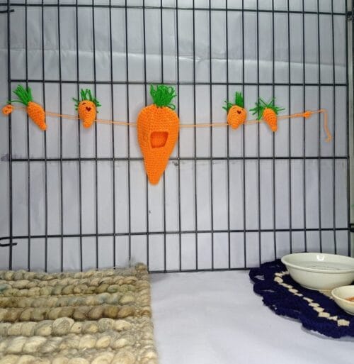 Handmade Crochet Carrot Garland - Bunny Cage Decor - Image 2